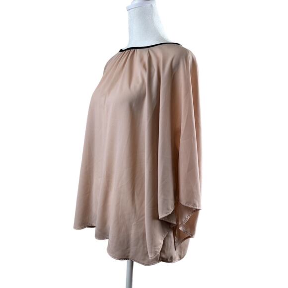 Pleione Women Medium Pink 3/4 Sleeve Blouse Flowy Preppy Romantic‎ Whimsy - Picture 2 of 13